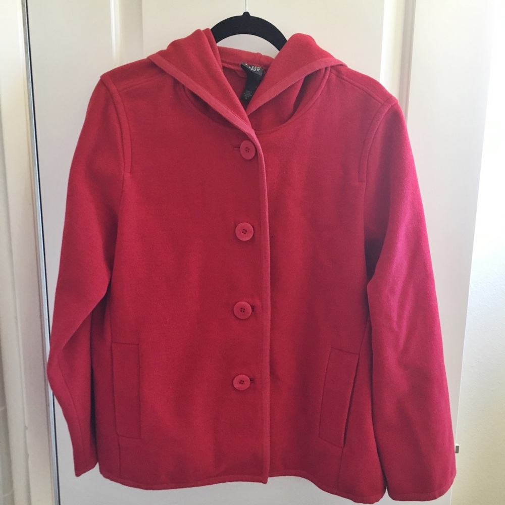 Red Eileen Fisher Wool Coat (M)